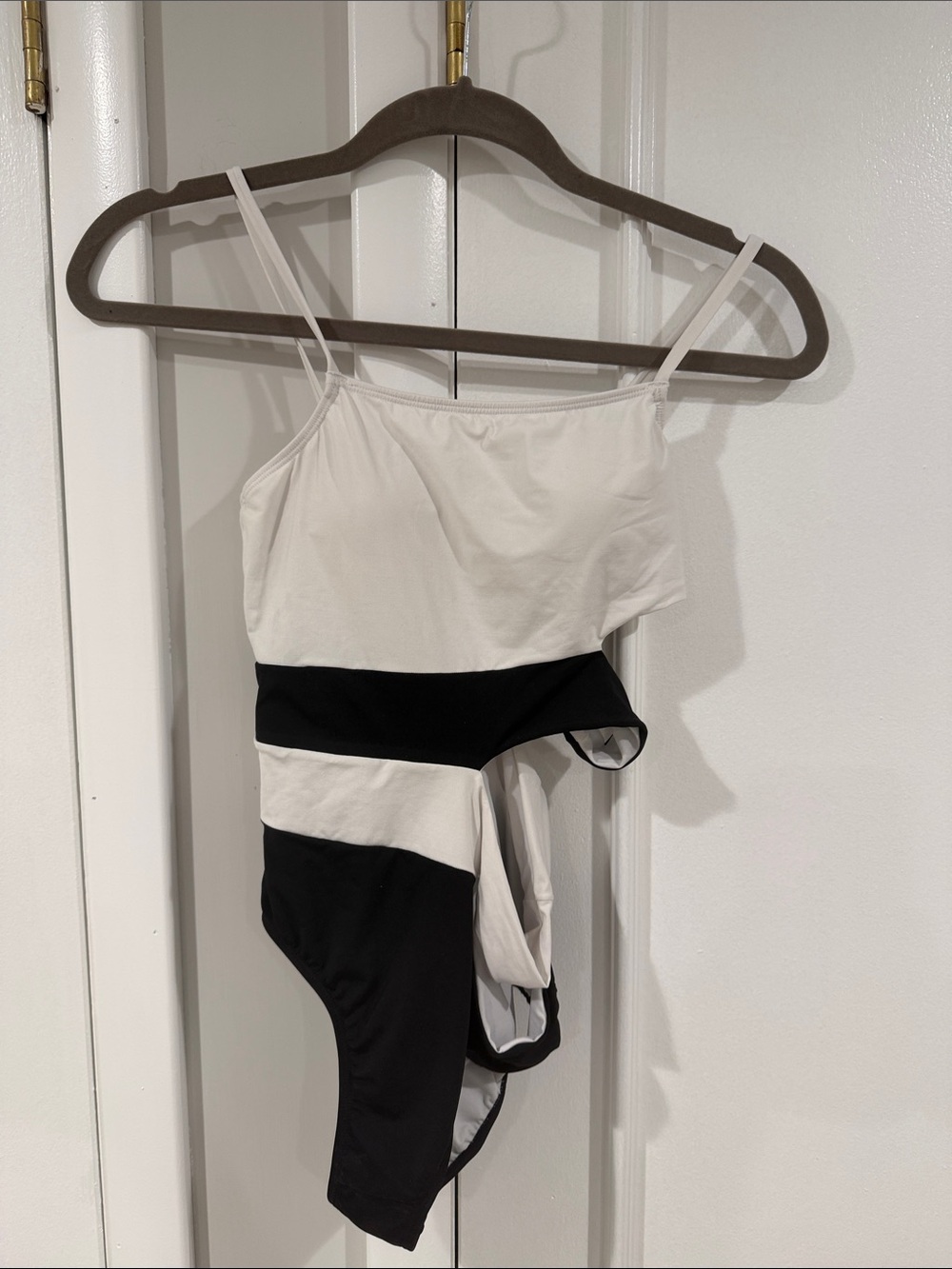 Black and White Colorblock One-Piece Swimsuit